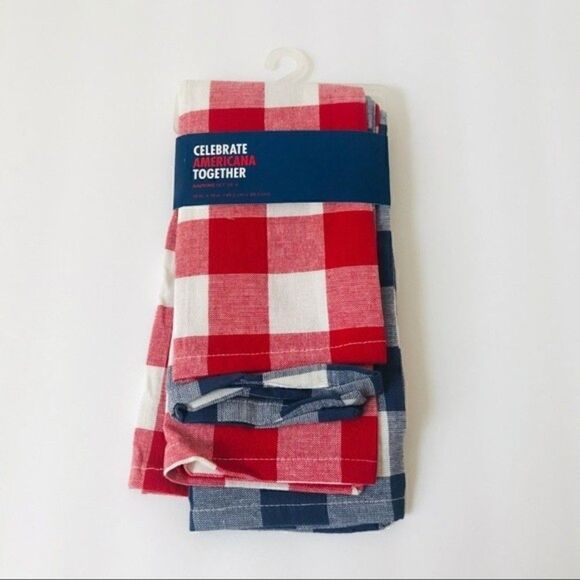 New! Patriotic Americana Stripes Stars Kitchen Table Linens Runner Napkins Set - Picture 8 of 13